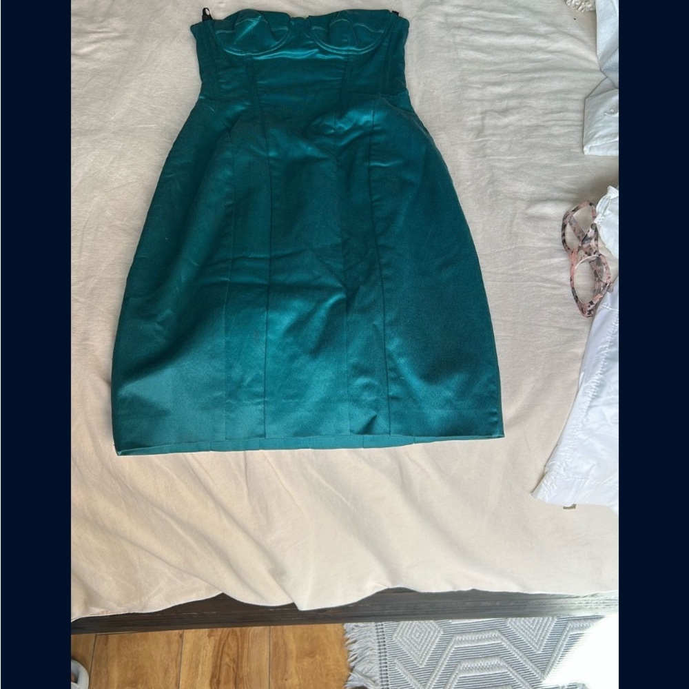 D&G Strapless Dress in Vibrant Teal
